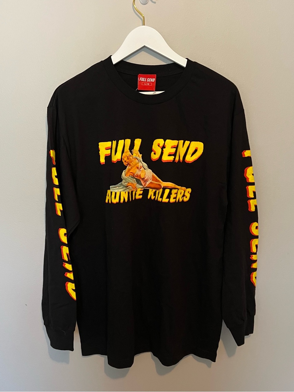 "Auntie Killers" Black Graphic Long Sleeve Shirt
